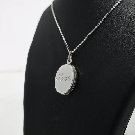 Silver Oval Locket | Love