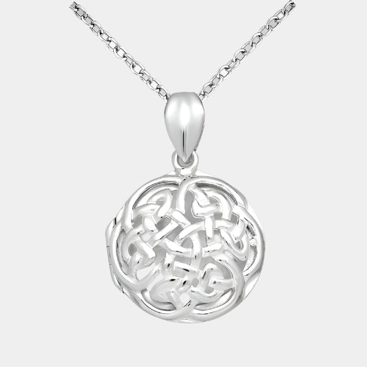 Celtic Locket Silver in colour