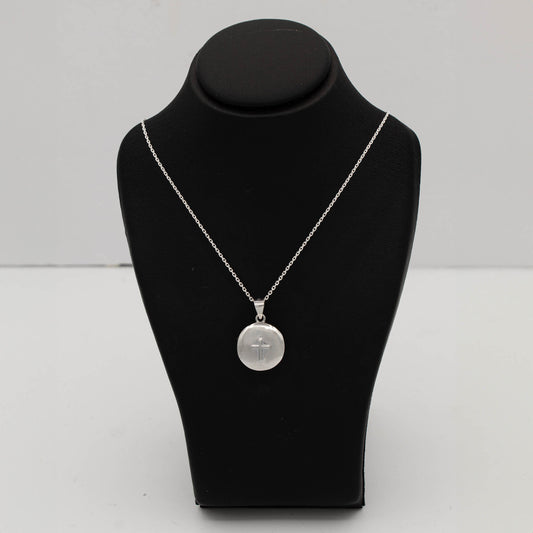 Silver Photo Locket Necklace with cross | Faith