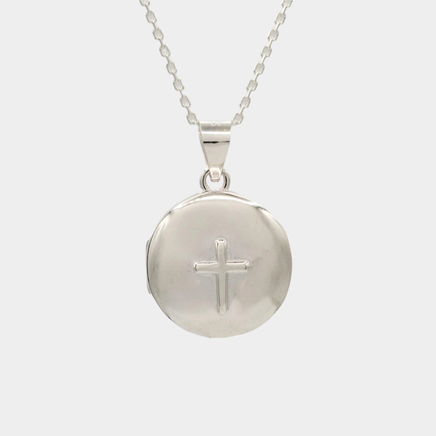 Silver Photo Locket Necklace with cross | Faith