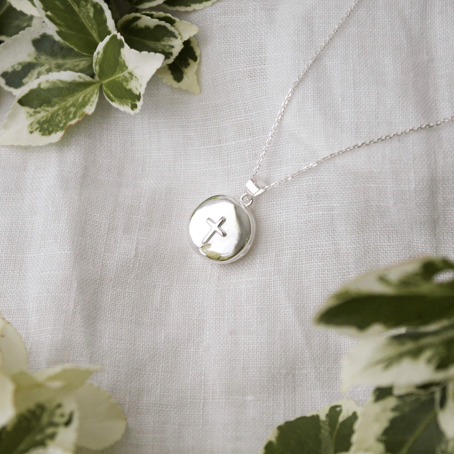 Silver Photo Locket Necklace with cross | Faith