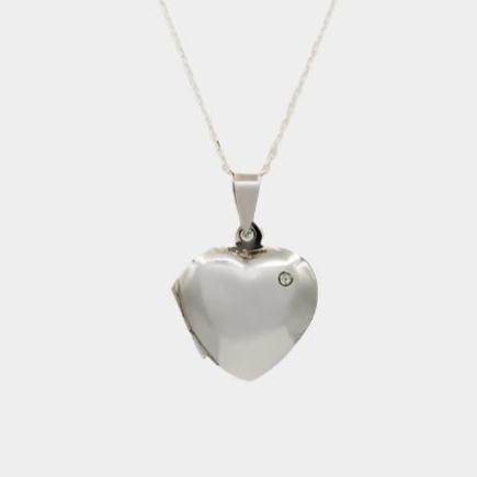 Heart locket with Cubic Zirconia | Joanna