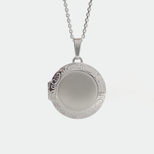 round photo locket on a white background