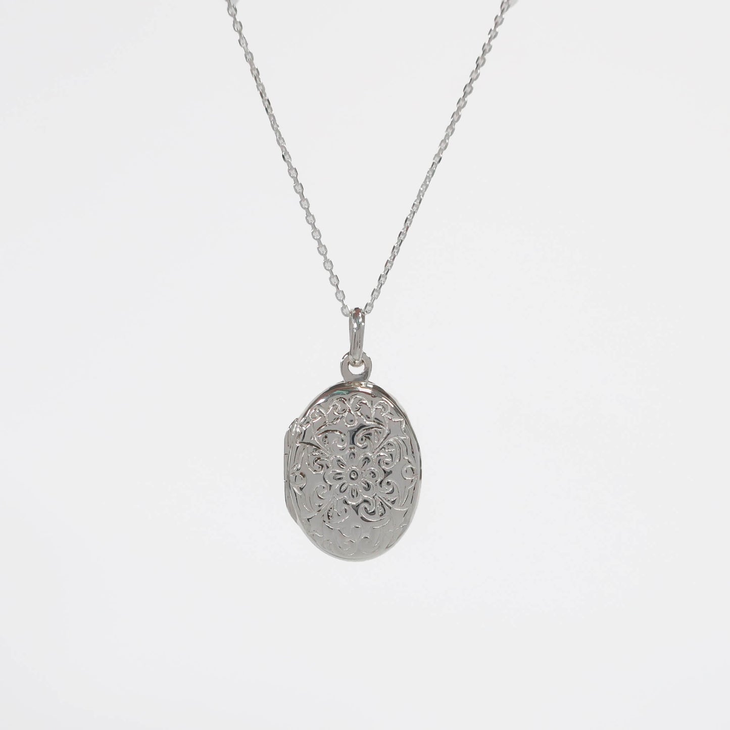 Oval Sterling Silver Locket Necklace | Violet
