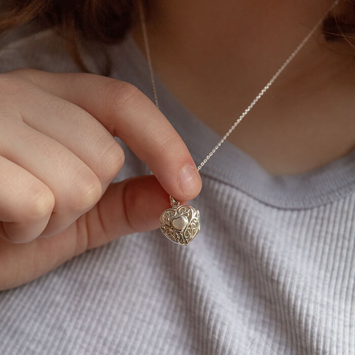 Silver Locket with White Stone | Willow